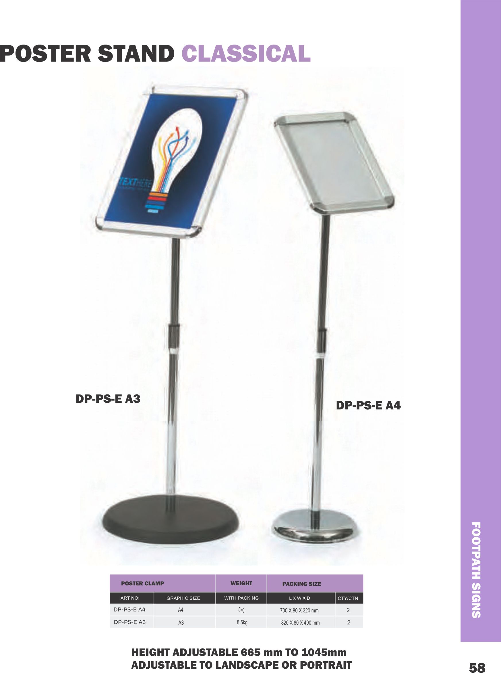 65 poster stands